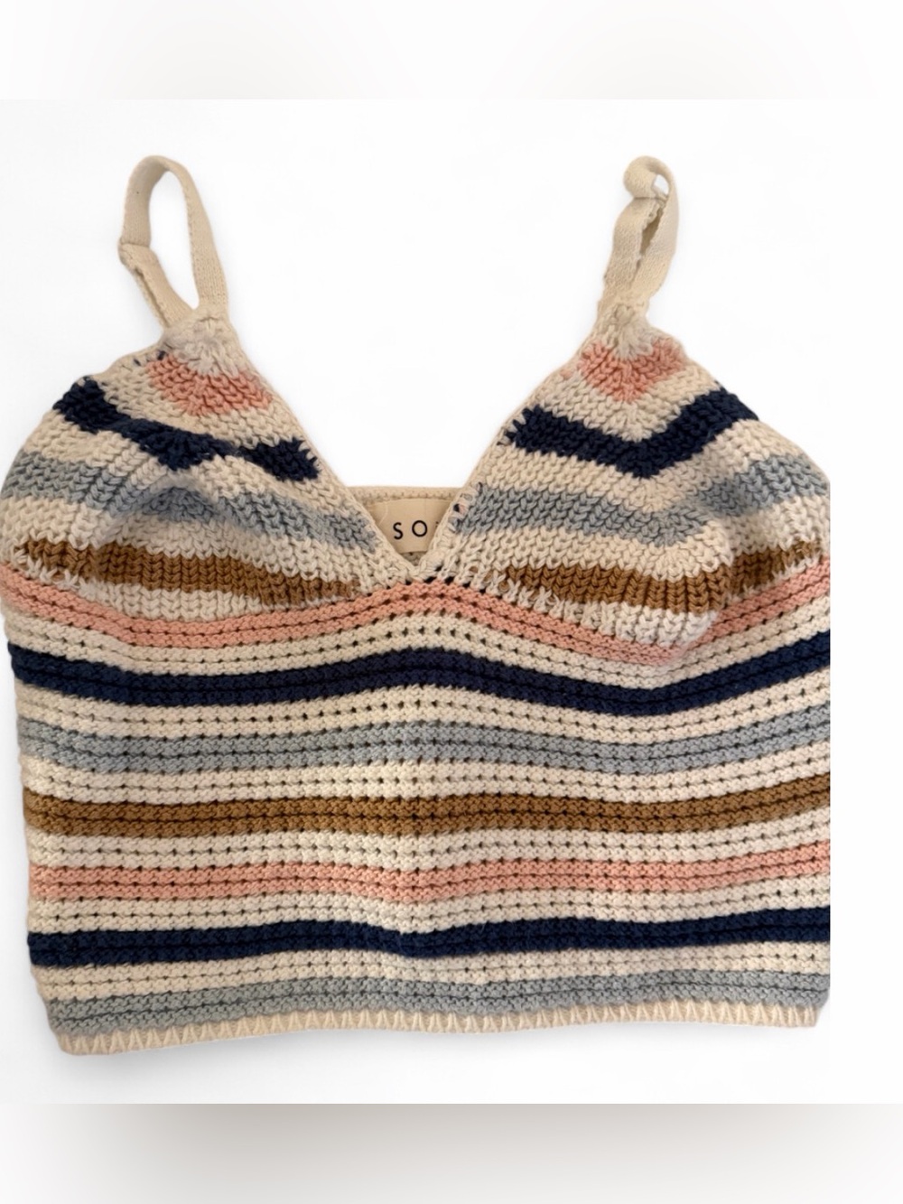 Solaí the label multicoloured crochet crop top NWOT small